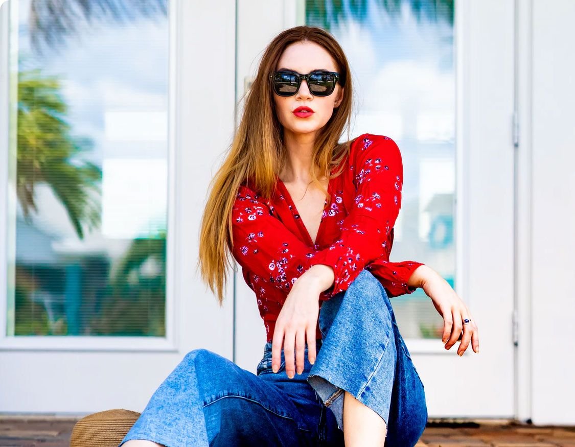 Woman Wearing Sunglasses Woman Wearing Sunglasses