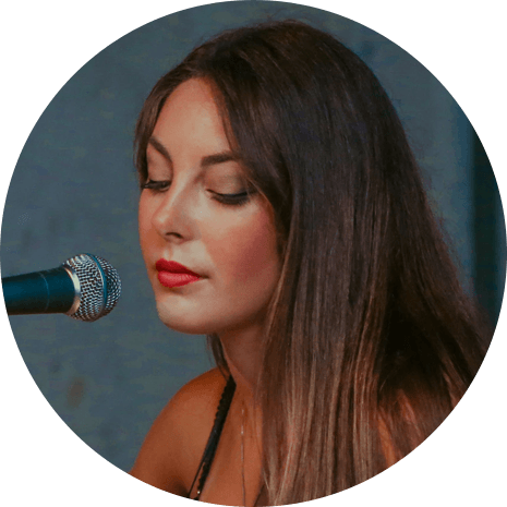 Woman in Front of Microphone Woman in Front of Microphone